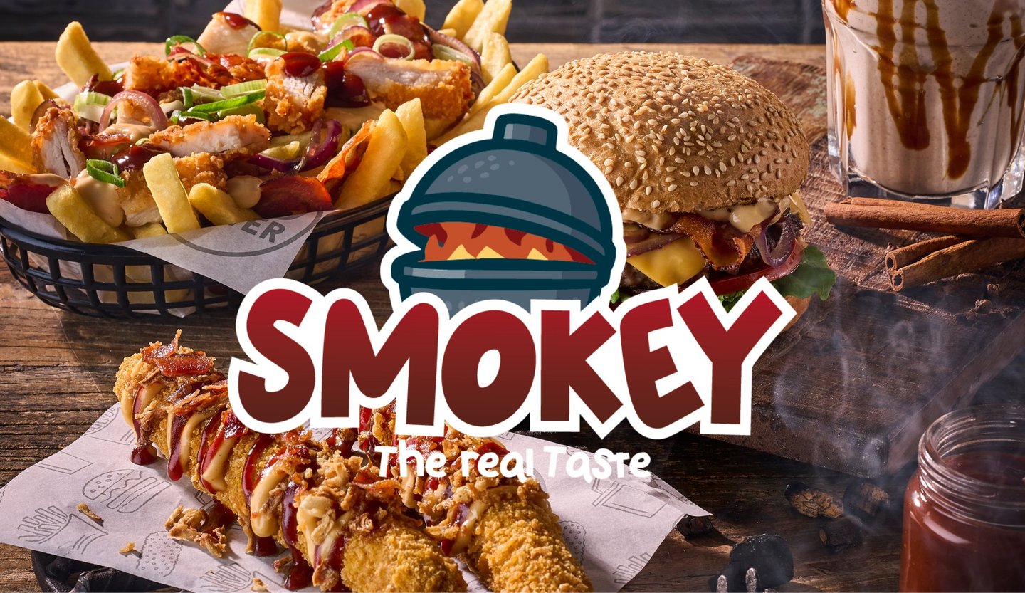 Snackbar Foodmaster burger, loaded frites, kipkorn en cinnamon shake, patat, friet.